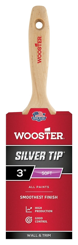 Wooster 5222-3 Paint Brush, 3 in W, 2-15/16 in L Bristle, Polyester Bristle, Varnish Handle