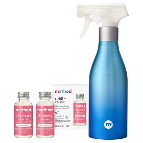 Method Pink Grapefruit Scent Concentrated All Purpose Cleaner Starter Kit Liquid, Pack of 3