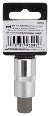 Vulcan 3506012113 Hex Bit Socket, 1/2 in Tip, 1/2 in Drive, Chrome, 2-1/2 in OAL