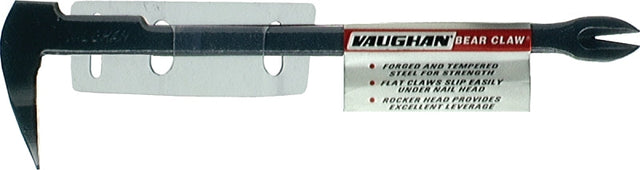 Vaughan 57024 Nail Puller, 9-1/2 in L, Flat Claw Tip, Steel, Black