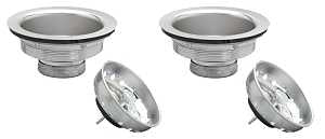 Keeney K5414-2 Basket Strainer with Fixed Post, Stainless Steel, For: 3-1/2 in Dia Opening Sink