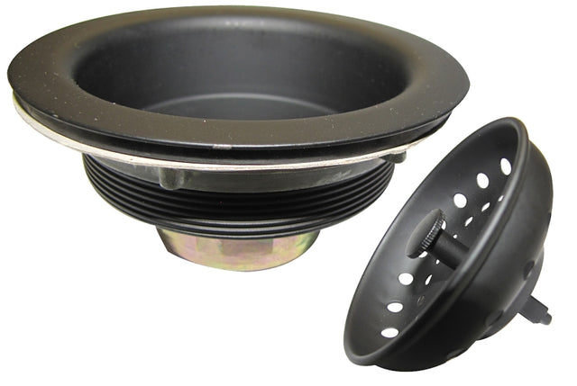 Keeney K5414-BLK Strainer Set, Stainless Steel, For: 3-1/2 in Dia Opening Sink