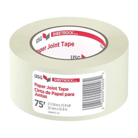 USG Sheetrock 75 ft. L X 2-1/16 in. W Paper White Self Adhesive Joint Tape, Pack of 24