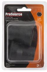 ProSource FE-S619-BL Crutch Tip, Round, Rubber, Black, 7/8 in Dia, 2-3/64 in H