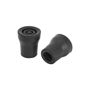 ProSource FE-S619-BL Crutch Tip, Round, Rubber, Black, 7/8 in Dia, 2-3/64 in H