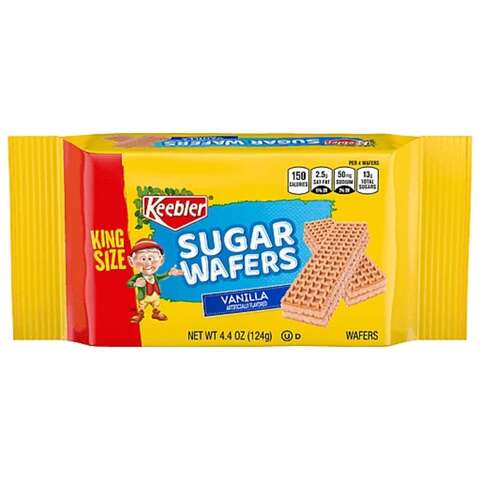 Keebler King Size Vanilla Sugar Wafers 4.4 oz Pouch, Pack of 9
