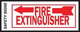Hy-Ko FE-2L Safety Sign, Fire Extinguisher Left Arrow, Red Legend, Vinyl, 10 in W x 4 in H Dimensions