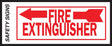 Hy-Ko FE-2L Safety Sign, Fire Extinguisher Left Arrow, Red Legend, Vinyl, 10 in W x 4 in H Dimensions