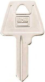 Hy-Ko 11010AM6 Key Blank, Brass, Nickel, For: American Cabinet, House Locks and Padlocks, AM6 Key Number, Pack of 10