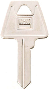 Hy-Ko 11010AM6 Key Blank, Brass, Nickel, For: American Cabinet, House Locks and Padlocks, AM6 Key Number, Pack of 10