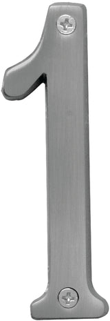 Hy-Ko Prestige Series BR-43SN/1 House Number, Character: 1, 4 in H Character, Nickel Character, Brass, Pack of 3