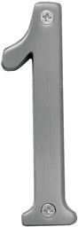 Hy-Ko Prestige Series BR-43SN/1 House Number, Character: 1, 4 in H Character, Nickel Character, Brass, Pack of 3