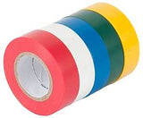 Gardner Bender GTPC-550 Electrical Tape, 20 ft L, 1/2 in W, PVC Backing, Blue/Green/Red/White/Yellow