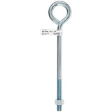 Hampton 1/2 in. X 10 in. L Zinc-Plated Steel Eyebolt Nut Included, Pack of 5