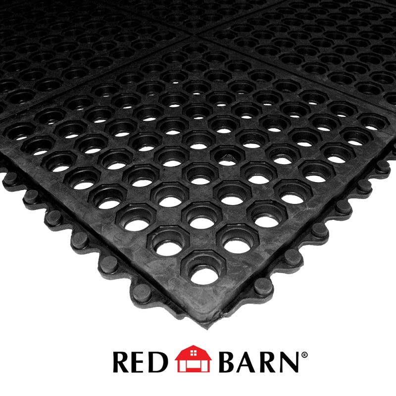 Red Barn 5608001 Interlocking Mat, Rubber, Black, Pack of 50