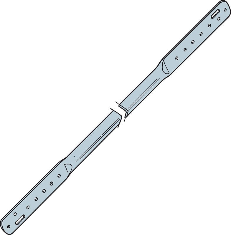 Simpson Strong-Tie TB TB27 Tension Bridging, 27 in L, 1 in W, 2 x 8, 2 x 16 in Post/Joist, Steel, Galvanized, Pack of 50