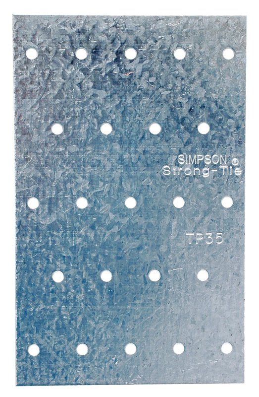 Simpson Strong-Tie TP Series TP35 Tie Plate, 5 in L, 3-1/8 in W, 0.035 in Thick, Steel, Galvanized, Pack of 100