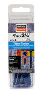 Simpson Strong-Tie Titen Turbo TNT18214TFC8 Screw Anchor, 2-1/4 in L, Carbon Steel, Ceramic-Coated/Zinc, 3/16 in Dia