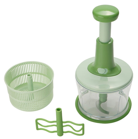 Exclusively Orgill Salad Maker, 1.3 L Capacity, 11.4 in H x 5.9 in D, 5.9 in Dia, 11.4 in H, Plastic, Light Green Pack of 12