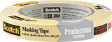 Scotch 2020-.75A Masking Tape, 60 yd L, 3/4 in W, Crepe Paper Backing, Beige