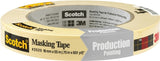 Scotch 2020-.75A Masking Tape, 60 yd L, 3/4 in W, Crepe Paper Backing, Beige