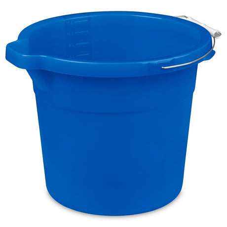 Sterilite 11234312 Spout Pail, 12 qt Capacity, Plastic, Blue, Pack of 12