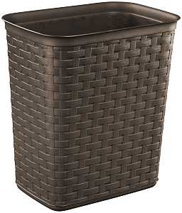 Sterilite 10346P06 Waste Basket, 3.4 gal Capacity, Plastic, Espresso, 12-5/8 in H