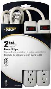 PowerZone OR7000X2 Power Outlet Strip, 6 -Socket, 15 A, 125 V