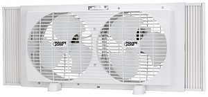 PowerZone BP2-9 Fan, 120 V, 9 in Dia Blade, 6-Blade, 2-Speed, Rotary Control Control, Window Mounting, White