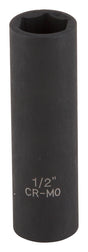 Vulcan MT6580113 Deep Impact Socket, 1/2 in Socket, 3/8 in Drive, Deep Drive, 6-Point, Chrome Molybdenum Steel