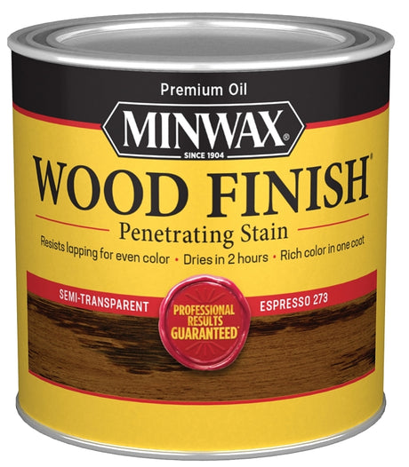 Minwax 227634444 Wood Stain, Espresso, Liquid, 0.5 pt Can