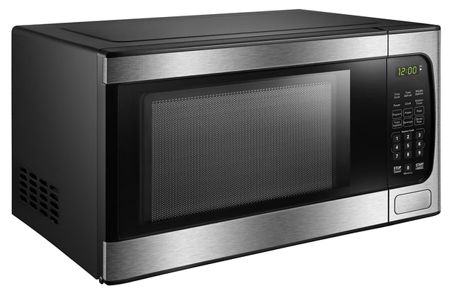 Danby DBMW0924BBS Microwave, 0.9 cu-ft Capacity, 900 W, 2 Cooking Stages, Stainless Steel, Black