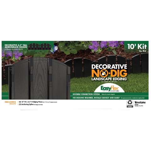 EasyFlex 10 ft. L X 4.5 in. H Plastic Black Landscape Edging Kit