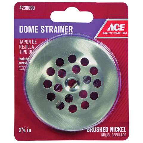 Ace 2-7/8 in. Brushed Nickel Nickel Dome Strainer