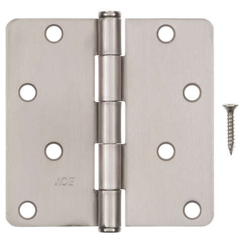 Ace 4 in. L Satin Nickel Residential Door Hinge 1 pk