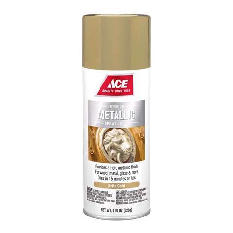 Ace Metallic Brite Gold Spray Paint 11.5 oz, Pack of 6