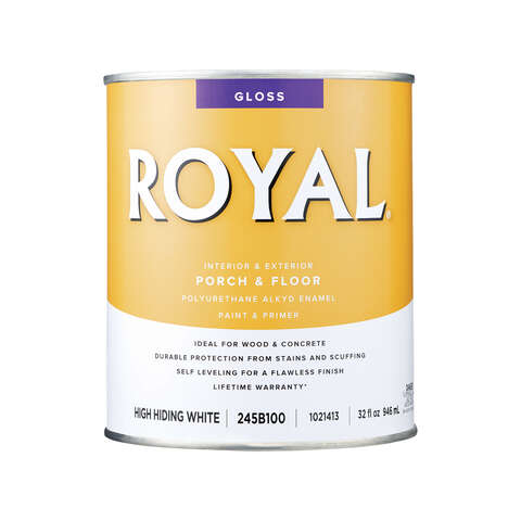 Royal Gloss High-Hiding White Porch & Floor Alkyd Enamel 1 qt, Pack of 4