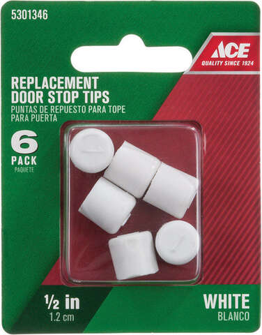 Ace 1/2 in. W Rubber White Door Stop Tip Over the door clip, Pack of 5