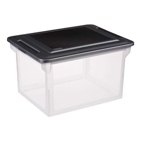 Sterilite 4.4 cu ft Black/Clear Storage Unit 11 in. H X 14 in. W X 18.5 in. D Stackable, Pack of 4