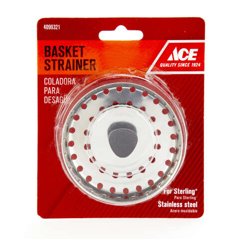 Ace 3-1/2 in. D Polished Silver Stainless Steel Strainer Basket