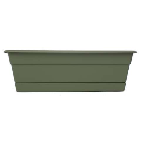 Bloem 5.75 in. H X 30 in. W X 7.5 in. D Plastic Dura Cotta Window Box Green