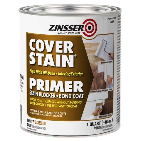 Zinsser Cover Stain White Primer 1 qt, Pack of 6