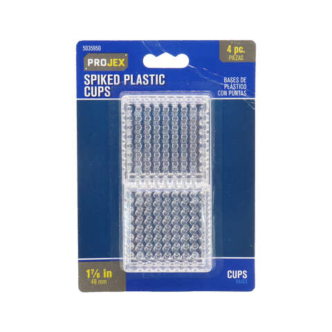 Projex Plastic Spiked Caster Cup Clear Square 1-7/8 in. W X 1-7/8 in. L 4 pk