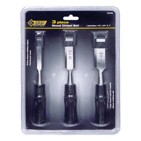 Steel Grip Wood Chisel Set 3 pk