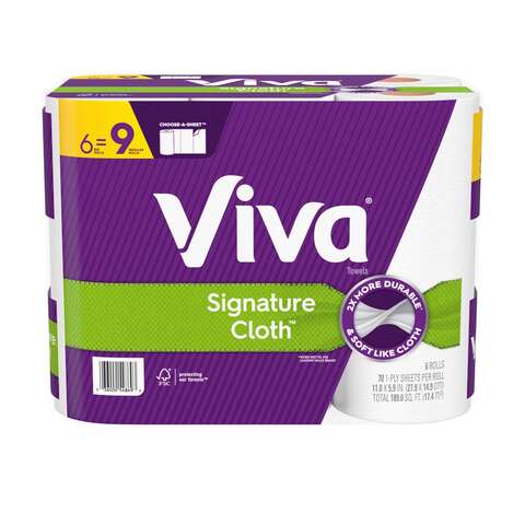 Viva Signature Cloth Paper Towels 70 sheet 1 ply 6 pk, Pack of 4