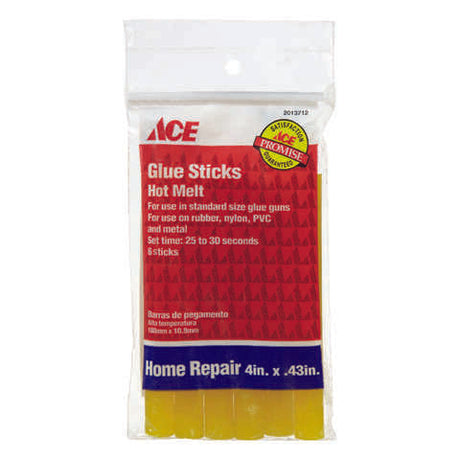 Ace .43 in. D X 4 in. L Extra Strength Glue Sticks Clear 6 pk, Pack of 5