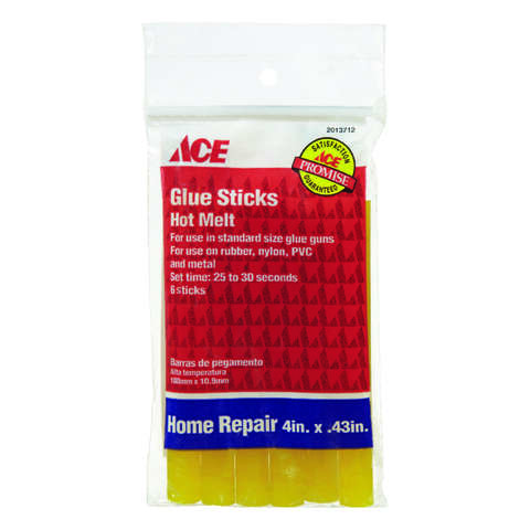 Ace .43 in. D X 4 in. L Extra Strength Glue Sticks Clear 6 pk, Pack of 5