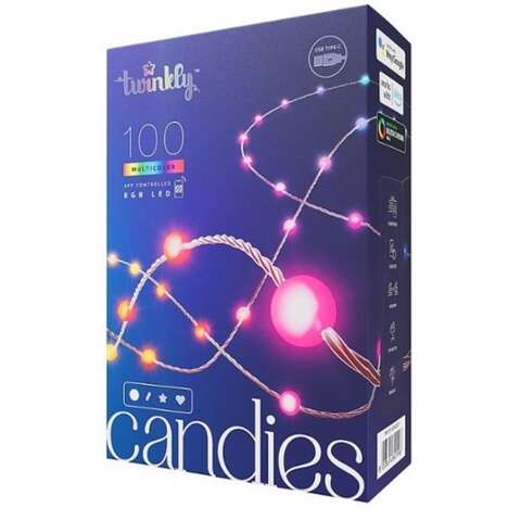 Twinkly Twinkly Candies LED RGB 100 ct String Light String 9.8 ft.