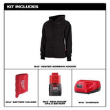 Milwaukee M12 XXL Long Sleeve Women's Hooded Heated Hoodie Kit Black