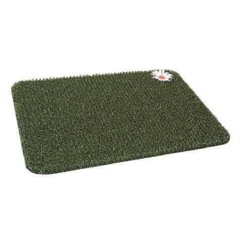 GrassWorx Clean Machine 18 in. W X 24 in. L Green Daisy Astroturf Door Mat